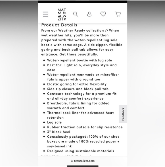 NATURALIZER BOOTS BLACK 8.5M - Picture 6 of 6